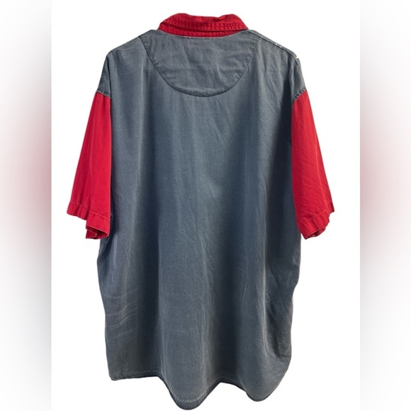 Red head short sleeve American flag button down shirt - Picture 4 of 4